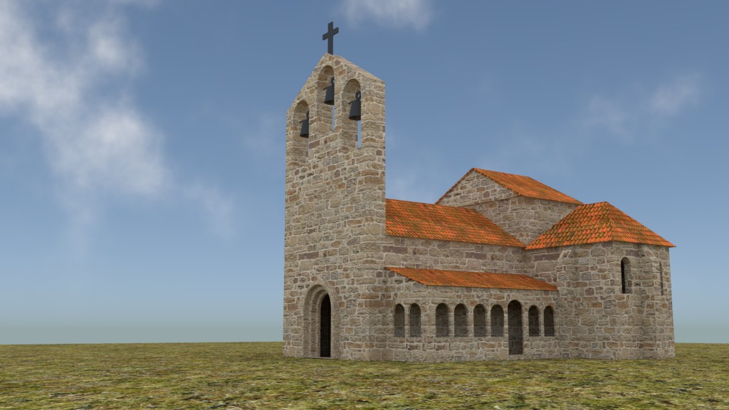 Rural medieval romanesque church preview image 2